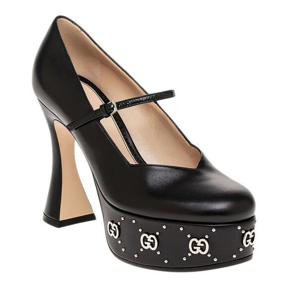 Gucci Shoes - Gucci Malaga Leather Platform Pump, Black
